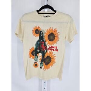 Janis Joplin Womens Sz S Sunflower Graphic Short Sleeve T-Shirt
